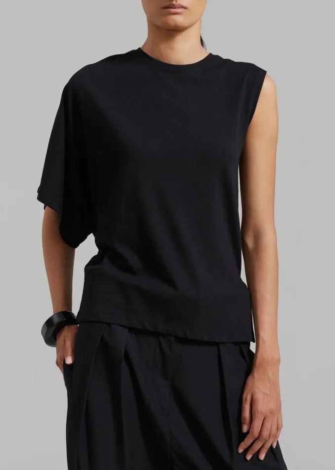 Women The Frankie Shop Tops Harper One Sleeve Top Black