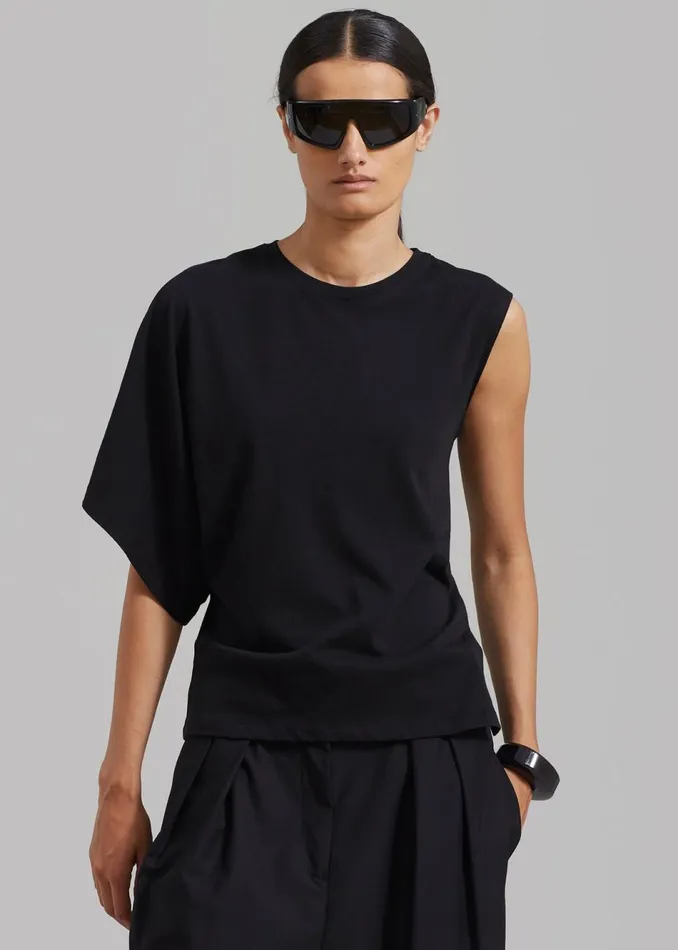 Women The Frankie Shop Tops Harper One Sleeve Top Black
