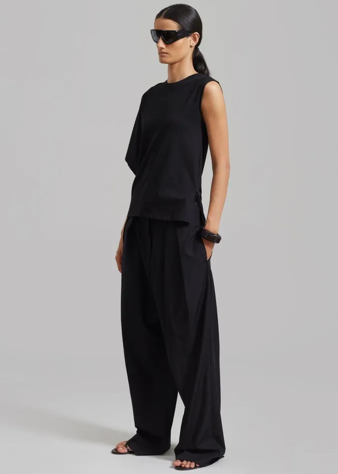 Women The Frankie Shop Tops Harper One Sleeve Top Black