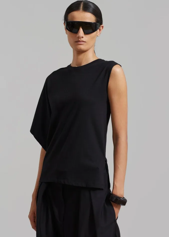 Women The Frankie Shop Tops Harper One Sleeve Top Black