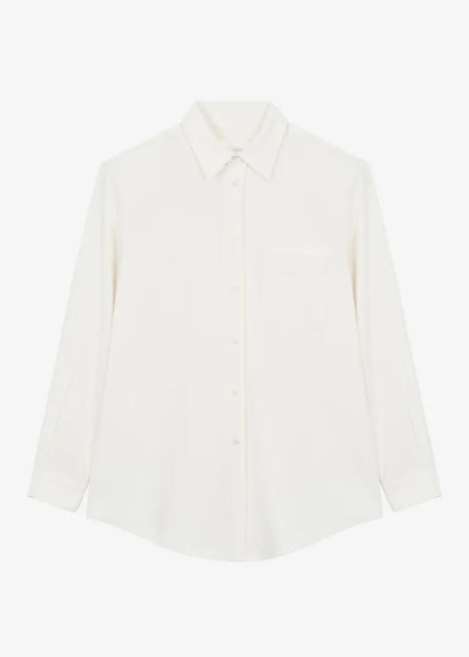 Women The Frankie Shop Tops Hollis Padded Shoulder Shirt Ivory
