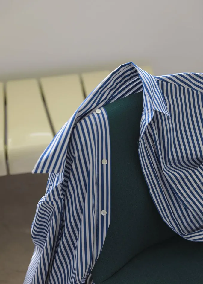 Women The Frankie Shop Tops Ida Pocket Shirt Blue Stripe