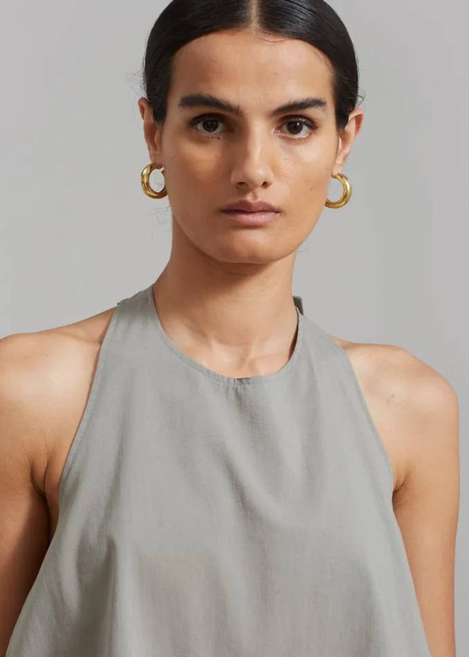 Women The Frankie Shop Tops Irene Halter Neck Blouse Slate Green