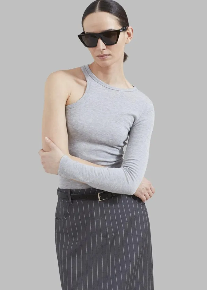 Women The Frankie Shop Tops Jamie Asymmetric TShirt Grey