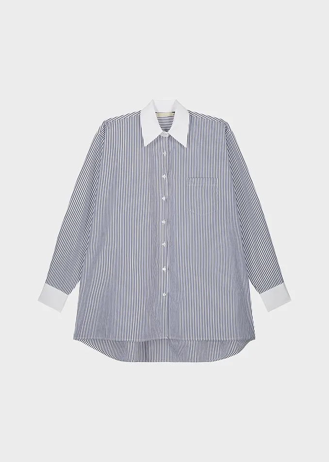 Women The Frankie Shop Tops Jany TieNeck Shirt Blue Stripe