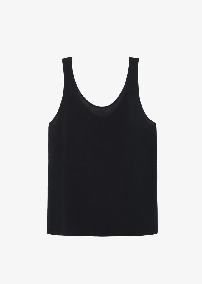 Women The Frankie Shop Tops Josie Scoop Neck Tank Top Black