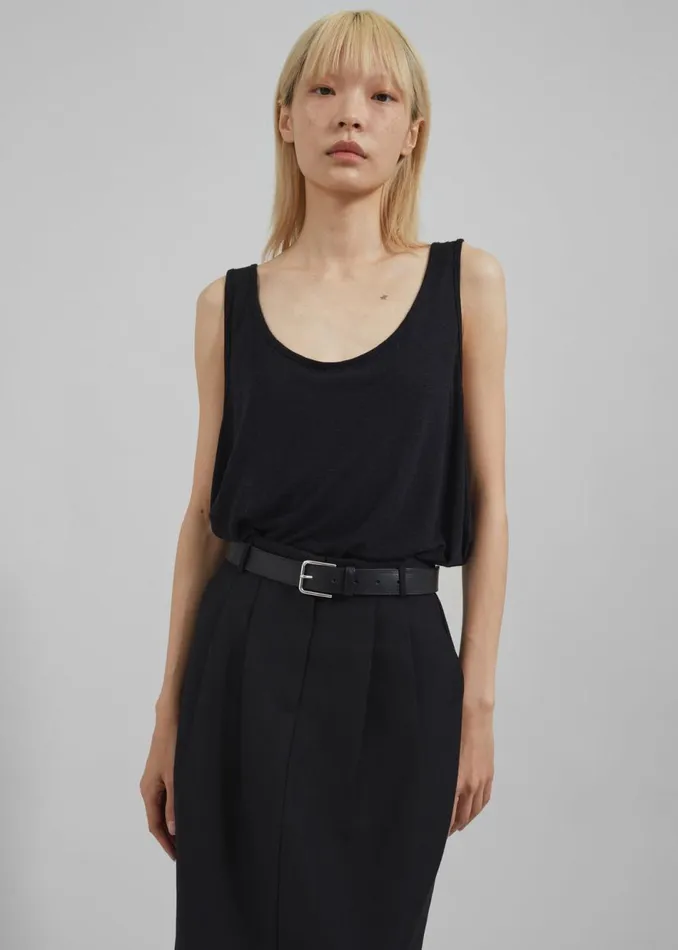 Women The Frankie Shop Tops Josie Scoop Neck Tank Top Black
