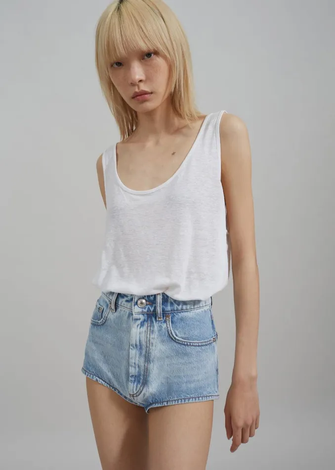 Women The Frankie Shop Tops Josie Scoop Neck Tank Top White