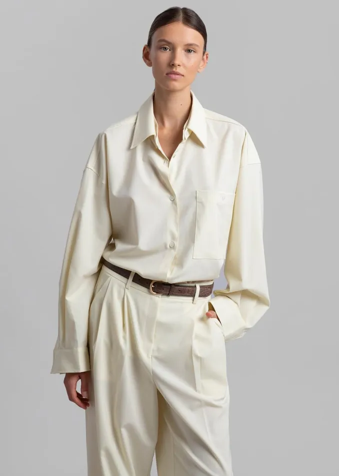 Women The Frankie Shop Tops Jour Shirt Cream