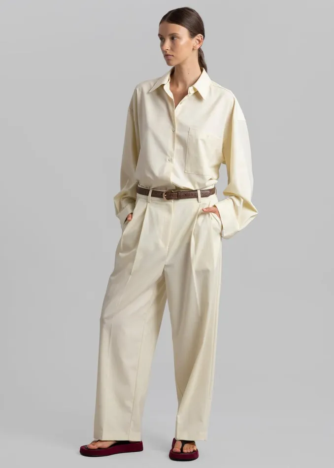 Women The Frankie Shop Tops Jour Shirt Cream