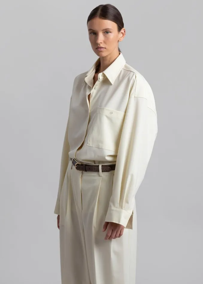 Women The Frankie Shop Tops Jour Shirt Cream