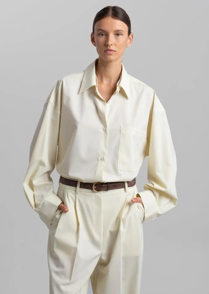 Women The Frankie Shop Tops Jour Shirt Cream