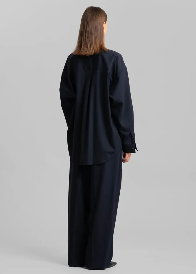 Women The Frankie Shop Tops Jour Shirt Deep Navy