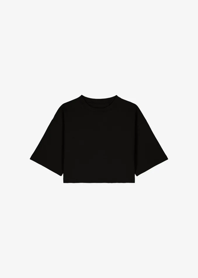 Women The Frankie Shop Tops Karina Cropped TShirt Black