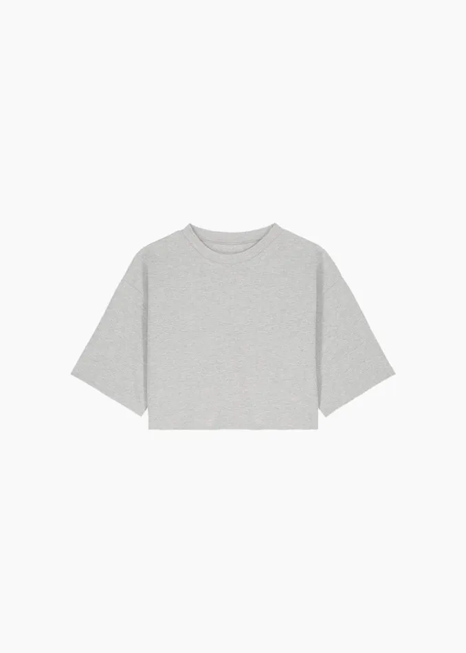 Women The Frankie Shop Tops Karina Cropped TShirt Heather Grey