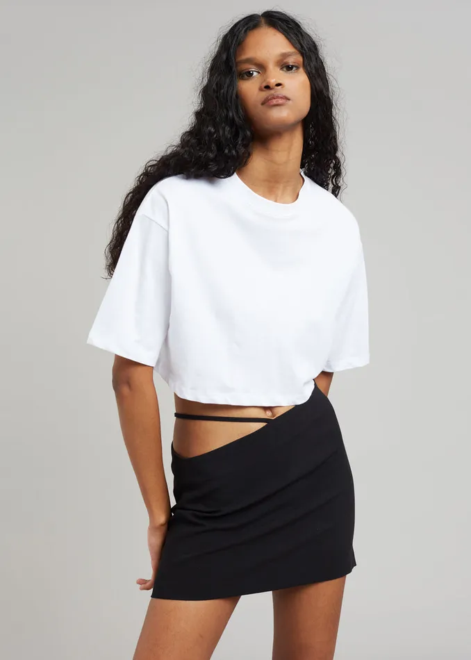 Women The Frankie Shop Tops Karina Cropped TShirt White