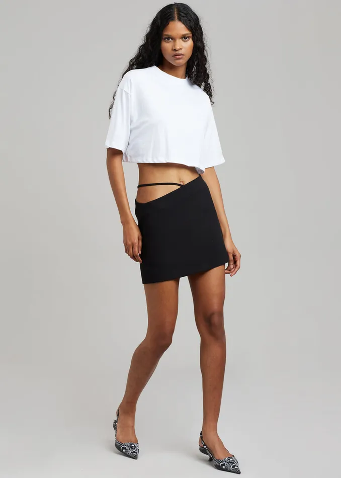 Women The Frankie Shop Tops Karina Cropped TShirt White