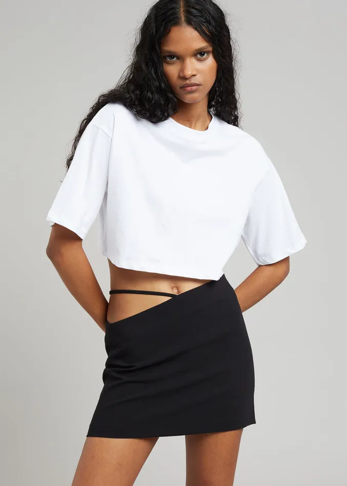 Women The Frankie Shop Tops Karina Cropped TShirt White