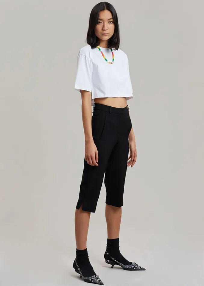 Women The Frankie Shop Tops Karina Cropped TShirt White
