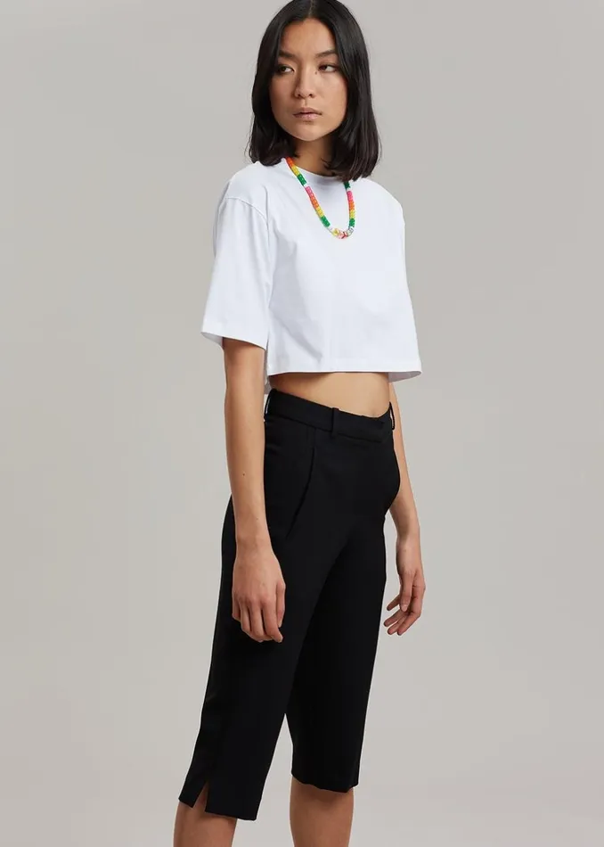 Women The Frankie Shop Tops Karina Cropped TShirt White