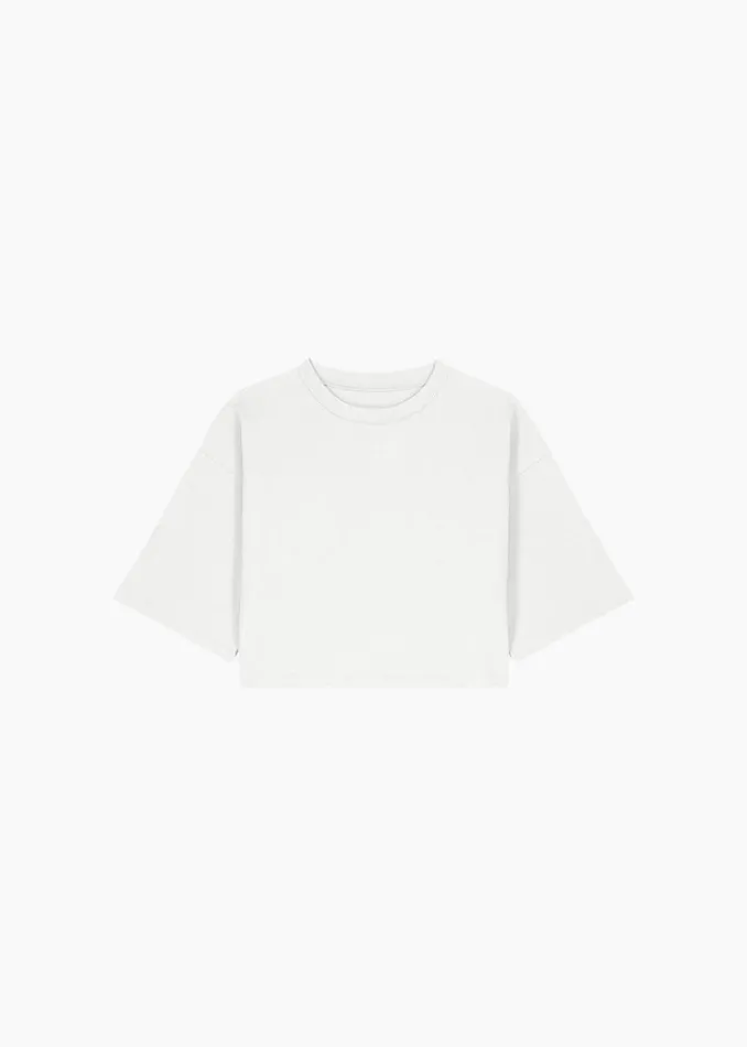 Women The Frankie Shop Tops Karina Cropped TShirt White