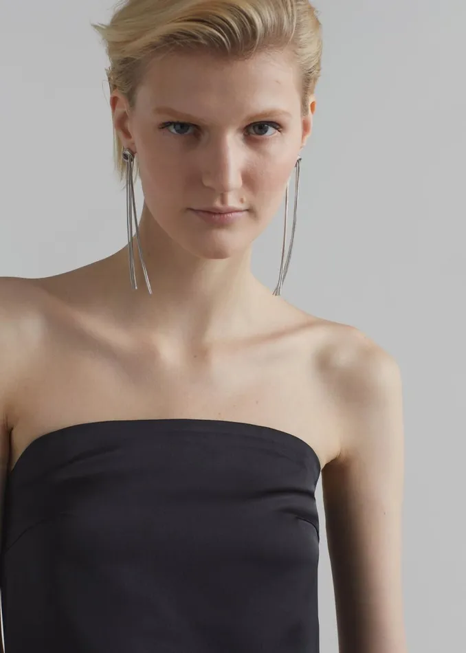 Women The Frankie Shop Tops Kit Satin Strapless Top Black