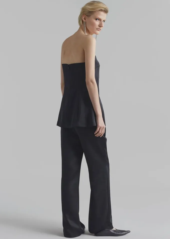 Women The Frankie Shop Tops Kit Satin Strapless Top Black