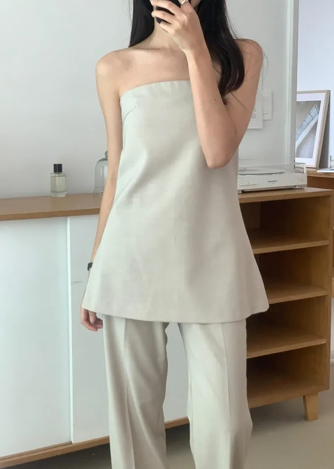 Women The Frankie Shop Tops Kit Strapless Top Beige