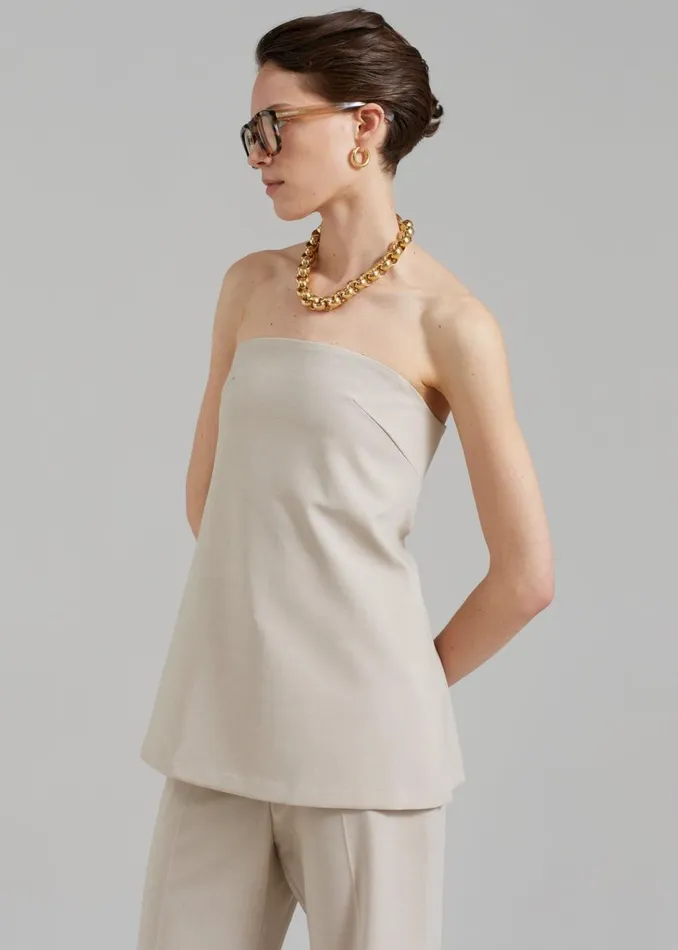 Women The Frankie Shop Tops Kit Strapless Top Beige