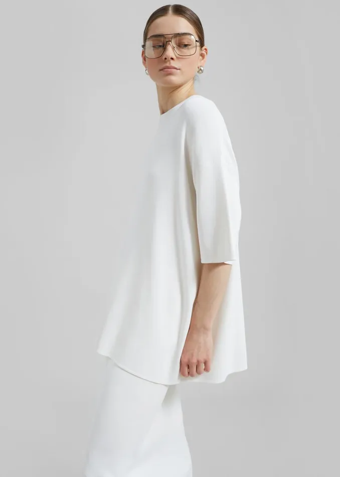 Women The Frankie Shop Tops Lenny Knit Boxy Tee Mastic