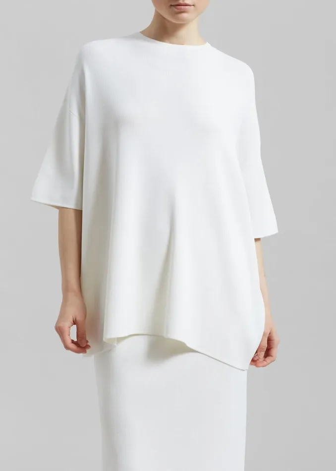 Women The Frankie Shop Tops Lenny Knit Boxy Tee Mastic