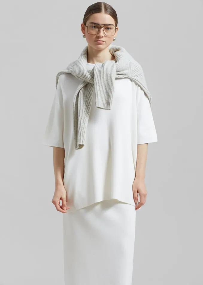 Women The Frankie Shop Tops Lenny Knit Boxy Tee Mastic