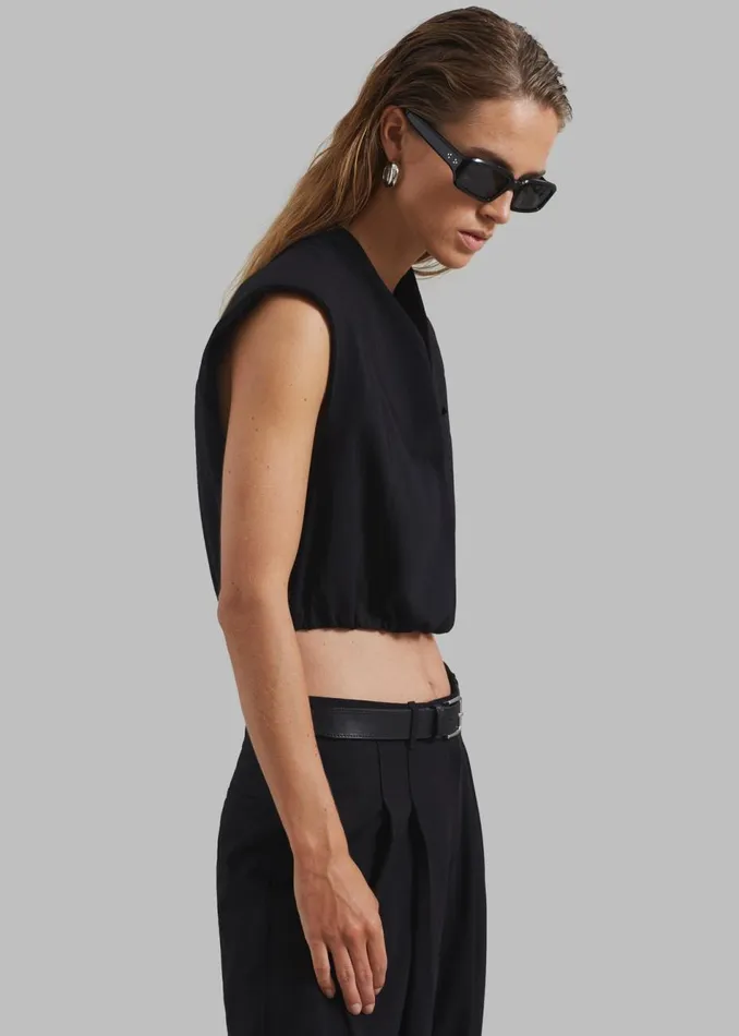 Women The Frankie Shop Tops Lilly Cropped Vest Black