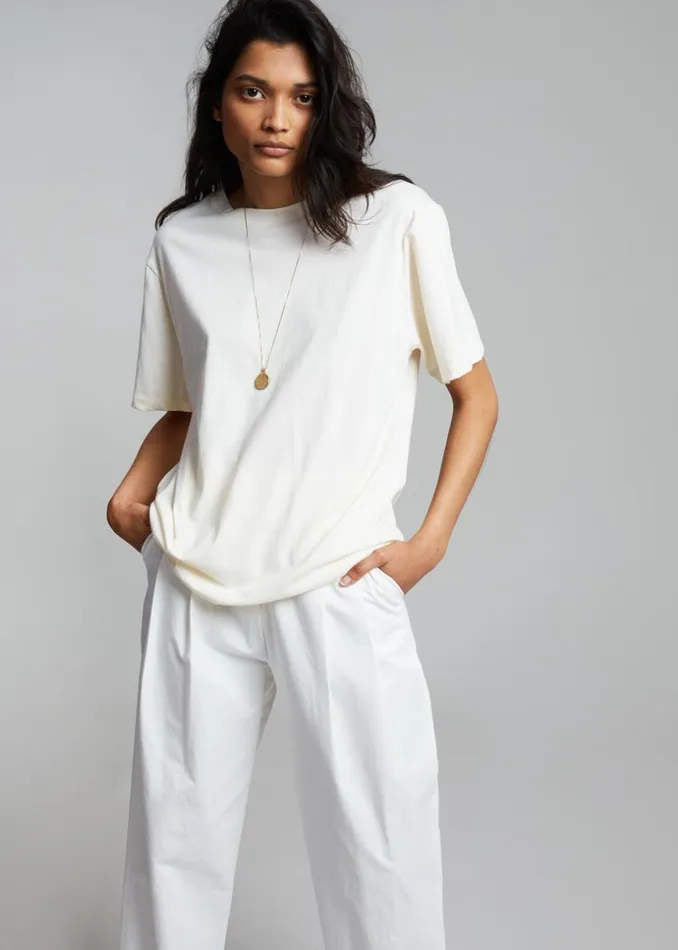 Women The Frankie Shop Tops Lilou Simple Tee Beige