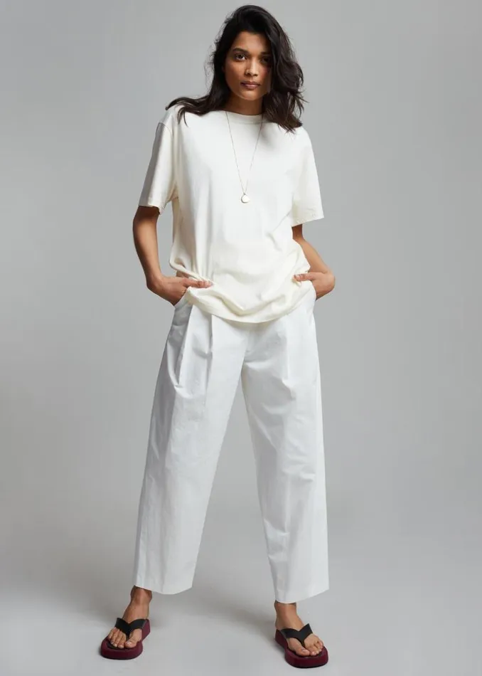 Women The Frankie Shop Tops Lilou Simple Tee Beige