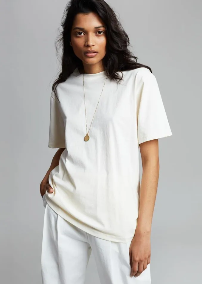 Women The Frankie Shop Tops Lilou Simple Tee Beige