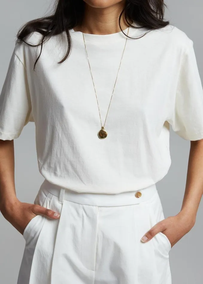 Women The Frankie Shop Tops Lilou Simple Tee Beige