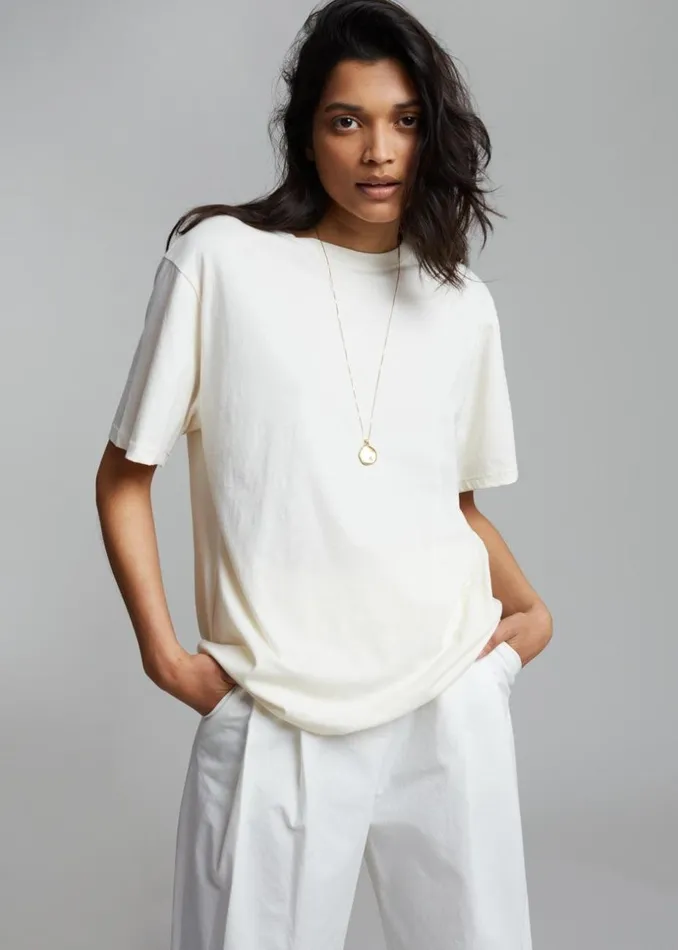 Women The Frankie Shop Tops Lilou Simple Tee Beige