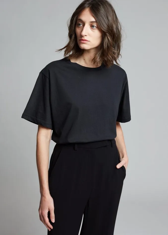 Women The Frankie Shop Tops Lilou Simple Tee Black