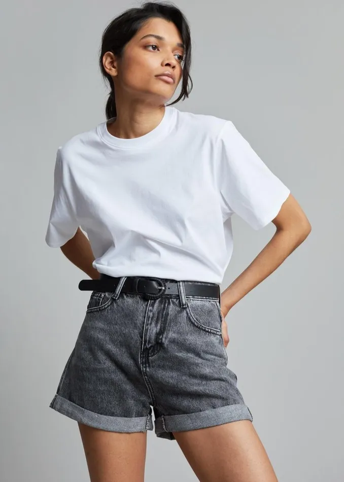 Women The Frankie Shop Tops Lilou Simple Tee Optic White