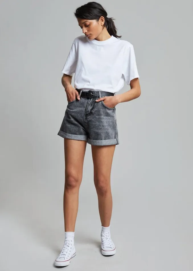 Women The Frankie Shop Tops Lilou Simple Tee Optic White