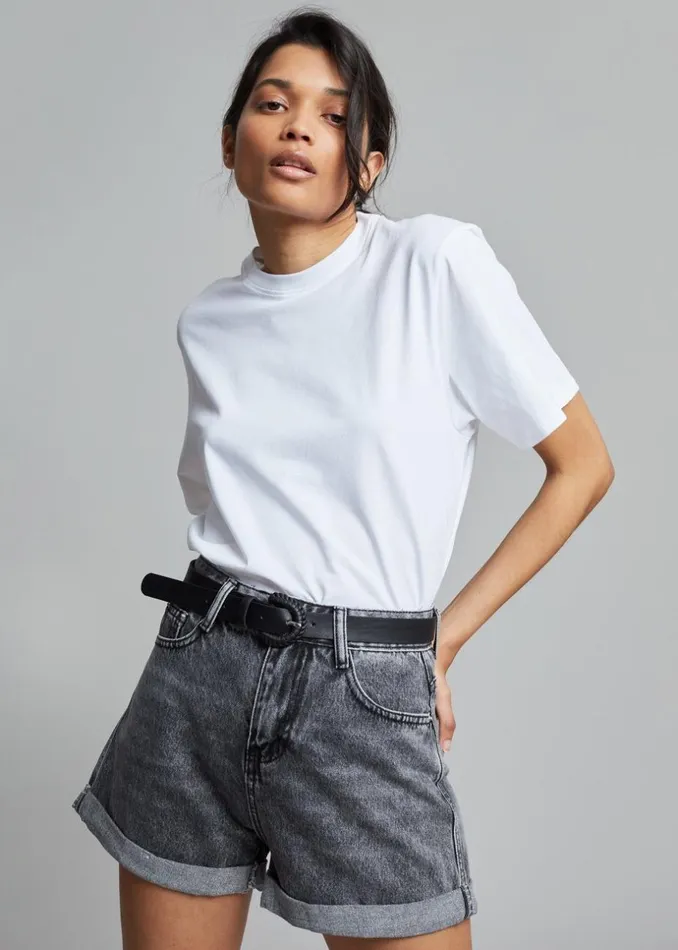 Women The Frankie Shop Tops Lilou Simple Tee Optic White