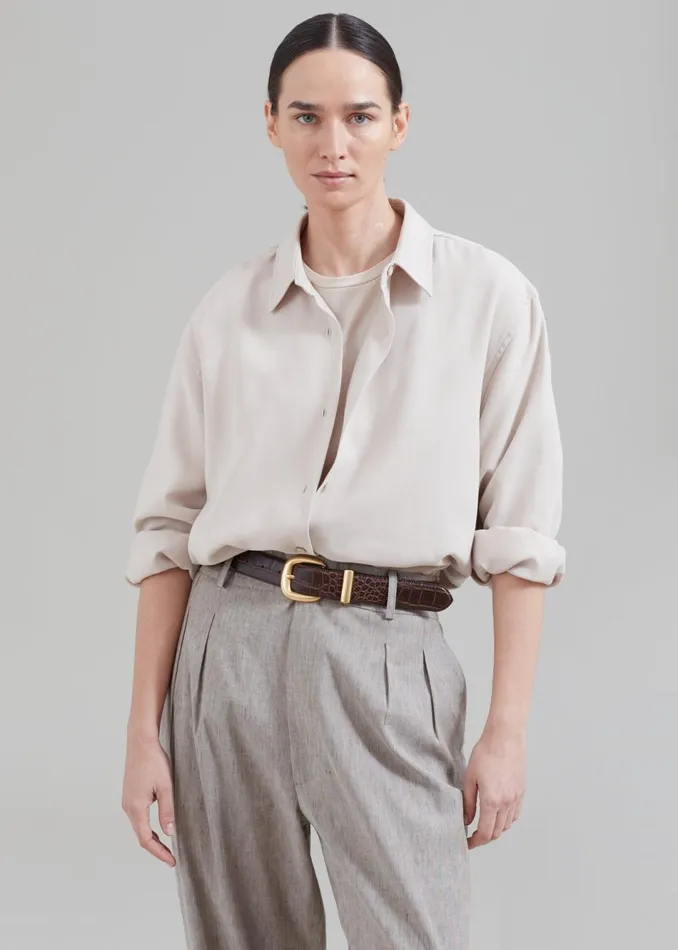 Women The Frankie Shop Tops Lotta Fluid Shirt Beige