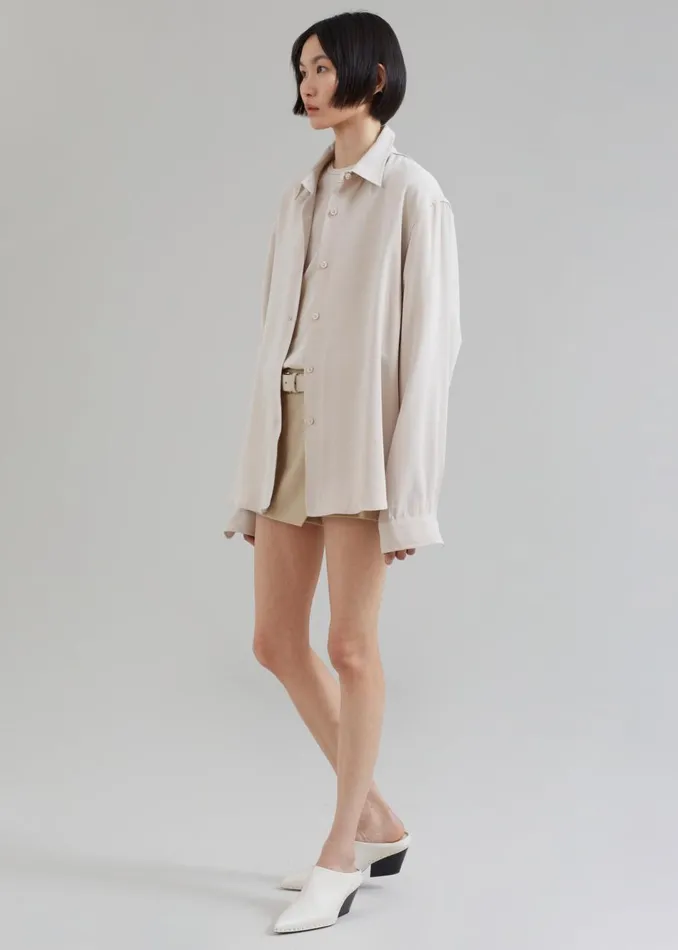 Women The Frankie Shop Tops Lotta Fluid Shirt Beige