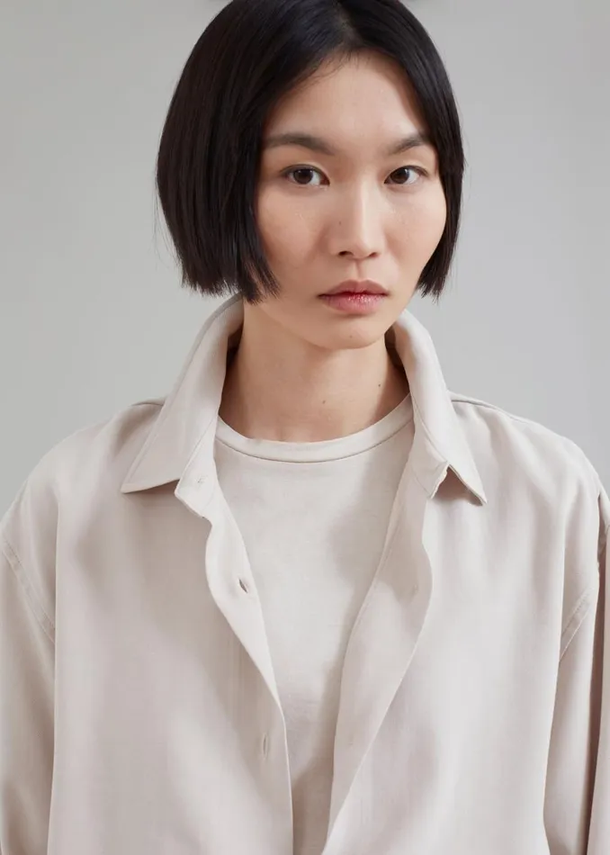 Women The Frankie Shop Tops Lotta Fluid Shirt Beige