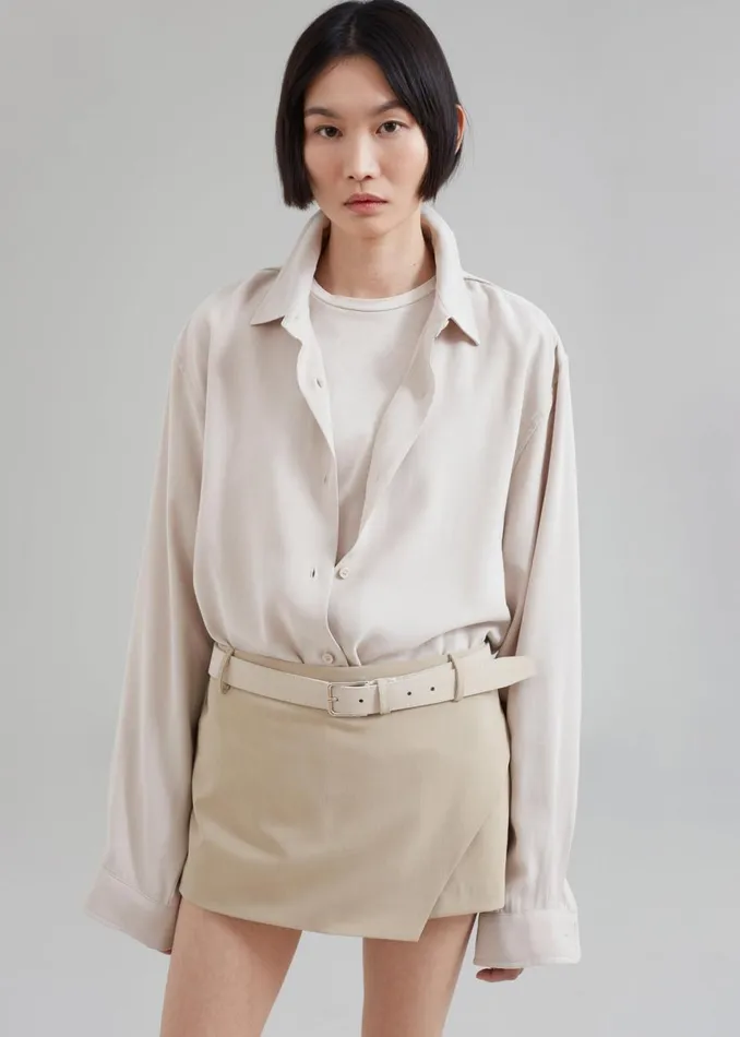 Women The Frankie Shop Tops Lotta Fluid Shirt Beige