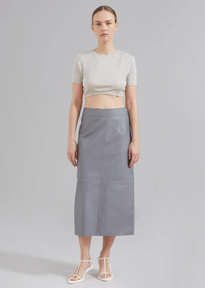 Women The Frankie Shop Tops Loulou Studio Adas Cropped Top Grey Melange