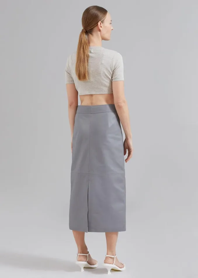 Women The Frankie Shop Tops Loulou Studio Adas Cropped Top Grey Melange