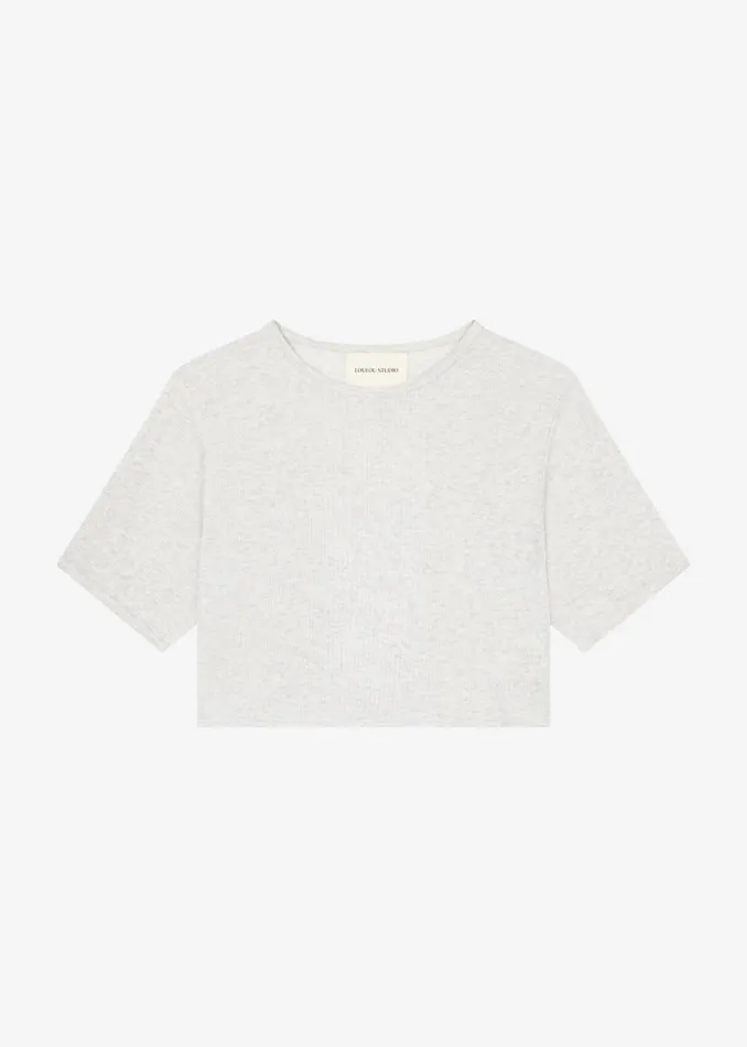 Women The Frankie Shop Tops Loulou Studio Adas Cropped Top Grey Melange