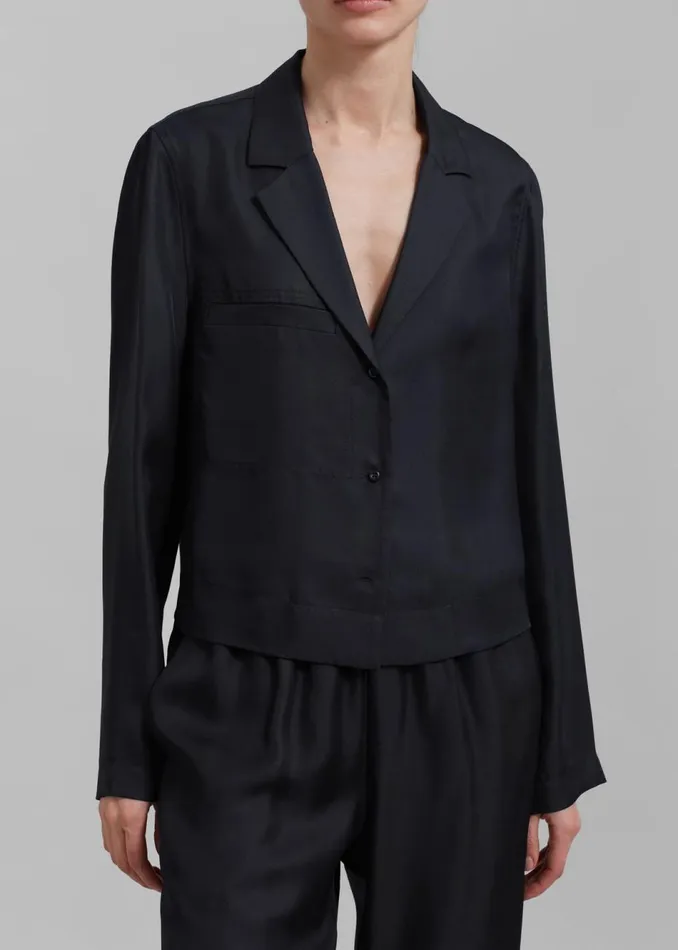 Women The Frankie Shop Tops Loulou Studio Aloma Shirt Black
